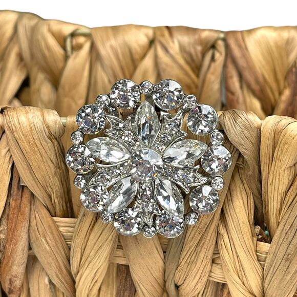 Crystal Rhinestone Round Clip Decorative Removable - Picture 8 of 8